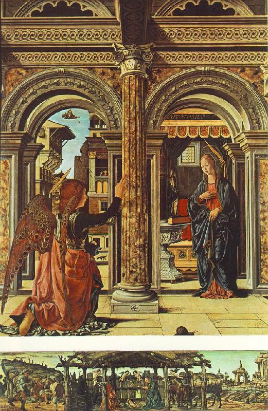 COSSA, Francesco del Annunciation and Nativity (Altarpiece of Observation) df France oil painting art